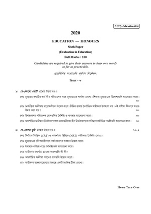 CU-2020 B.A. (Honours) Education Part-III Paper-VI QP.pdf