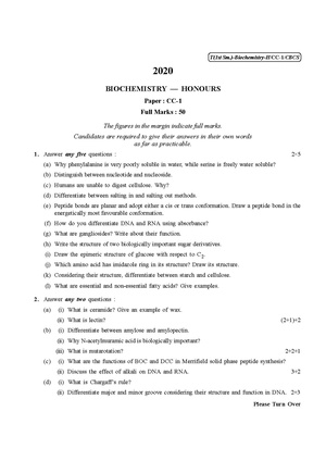 CU-2020 B.Sc. (Honours) Biochemistry Semester-I Paper-CC-1 QP.pdf