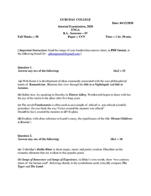 GC-2020 B.A. (Honours) English Semester-IV Paper-CC-9 QP.pdf