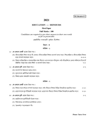 CU-2021 B.A. (Honours) Education Part-I Paper-I QP.pdf