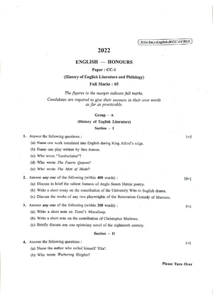 CU-2022 B.A. (Honours) English Semester-1 Paper-CC-1 QP.pdf