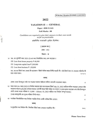 CU-2022 B. Com. (General) Taxation-II Semester-5 Paper-DSE-5.1AG QP.pdf
