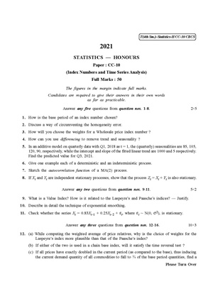 CU-2021 B.Sc. (Honours) Statistics Semester-IV Paper-CC-10 QP.pdf