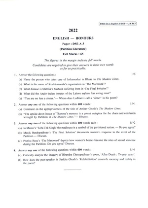 CU-2022 B.A. (Honours) English Semester-6 Paper-DSE-A-3 QP.pdf
