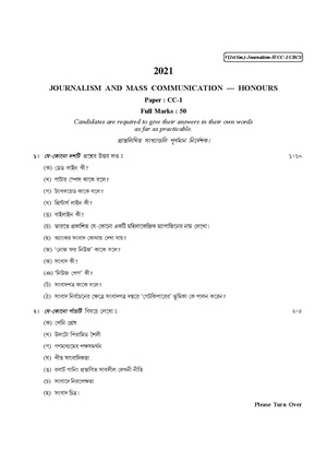 CU-2021 B.A. (Honours) Journalism Semester-1 Paper-CC-1 QP.pdf
