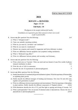 CU-2021 B.Sc. (Honours) Botany Semester-VI Paper-CC-13 QP.pdf