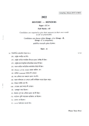 CU-2022 B.A. (Honours) History Semester-2 Paper-CC-4 QP.pdf