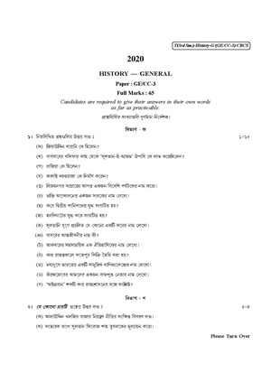 CU-2020 B.A. (General) History Semester-III Paper-CC3-GE3 QP.pdf