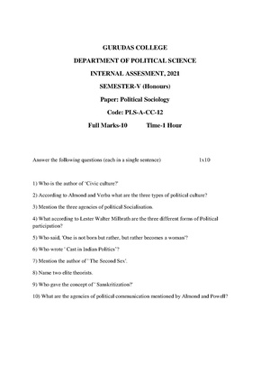 GC-2020 B.A. (Honours) Political Science Semester-V Paper-CC-12 IA QP.pdf