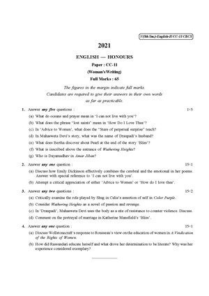 CU-2021 B.A. (Honours) English Semester-5 Paper-CC-11 QP.pdf