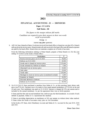 CU-2021 B. Com. (Honours) Financial Accounting-II Semester-3 Paper-CC-3.1CH QP.pdf