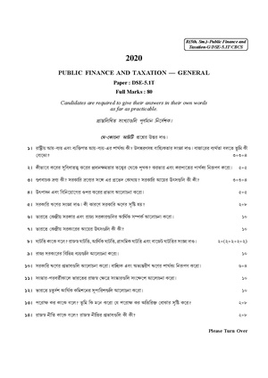 CU-2020 B. Com. (General) Public Finance & Taxation Semester-V Paper-DSE-5.1T QP.pdf