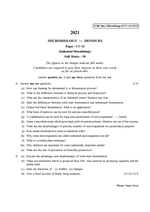 CU-2021 B.Sc. (Honours) Microbiology Semester-5 Paper-CC-12 QP.pdf