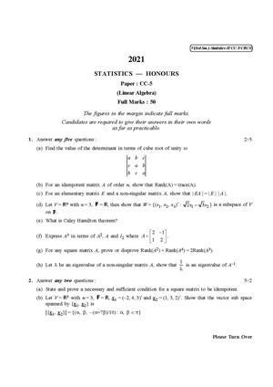 CU-2021 B.Sc. (Honours) Statistics Semester-3 Paper-CC-5 QP.pdf