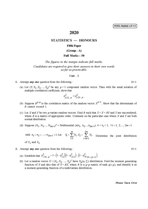 CU-2020 B.Sc. (Honours) Statistics Part-III Paper-V (Group-A) QP.pdf
