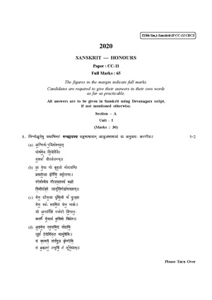 CU-2020 B.A. (Honours) Sanskrit Semester-V Paper-CC-11 QP.pdf