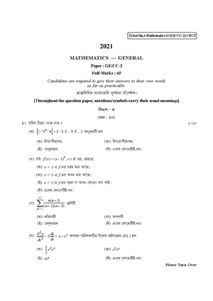 CU-2021 B.Sc. (General) Mathematics Semester-II Paper-CC2-GE2 QP.pdf