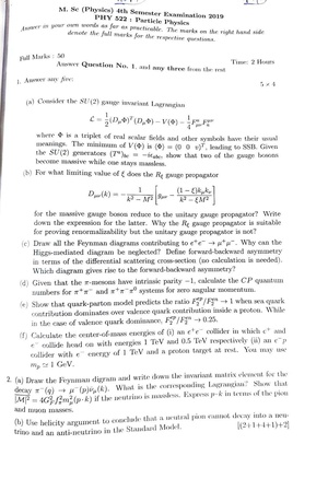 CU-2019 M.Sc. Physics Semester-IV Paper-PHY-522 Particle Physics QP.pdf