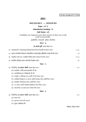 CU-2021 B.A. (Honours) Sociology Semester-1 Paper-CC-1 QP.pdf