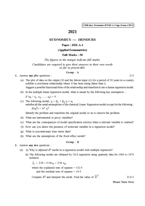 CU-2021 B.A. B.Sc. (Honours) Economics Semester-5 Paper-DSE-A-2 QP.pdf