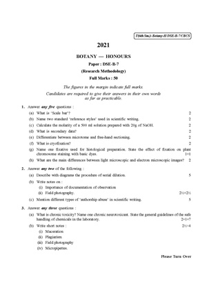 CU-2021 B.Sc. (Honours) Botany Semester-VI Paper-DSE-B-7 QP.pdf
