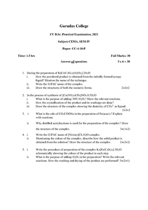 GC-2021 B.Sc. (Honours) Chemistry Semester-IV Paper-CC-10P Practical QP.pdf
