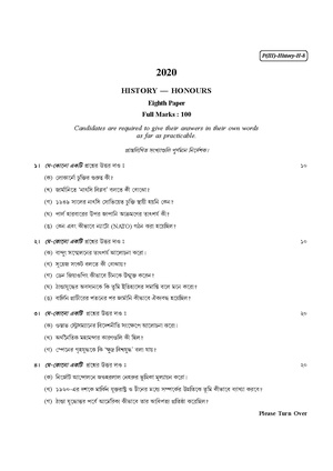 CU-2020 B.A. (Honours) History Part-III Paper-VIII QP.pdf
