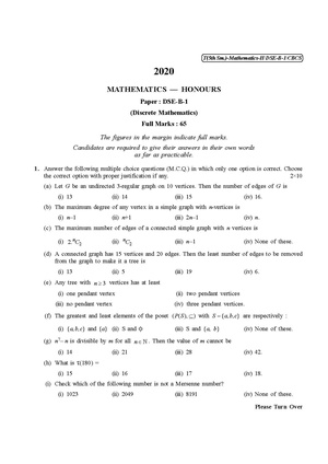 CU-2020 B.A. B.Sc. (Honours) Mathematics Semester-V Paper-DSE-B-1 QP.pdf