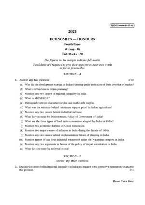 CU-2021 B.A. B.Sc. (Honours) Economics Part-II Paper-IVB QP.pdf
