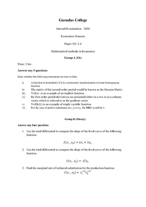 GC-2020 B.Sc. (Honours) Economics Semester-II Paper-CC-2-4 QP.pdf