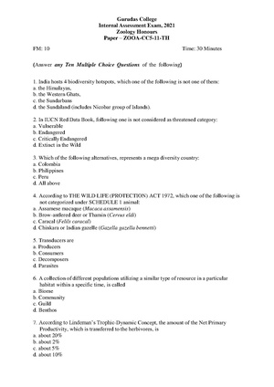 GC-2020 B.Sc. (Honours) Zoology Semester-V Paper-CC-11-TH IA QP.pdf