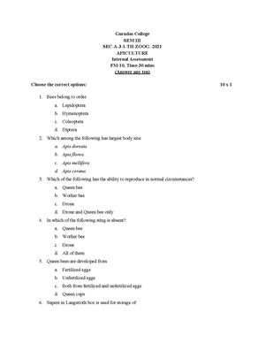 GC-2020 B.Sc. (General) Zoology Semester-III Paper-SEC-A-1-TH IA QP.pdf