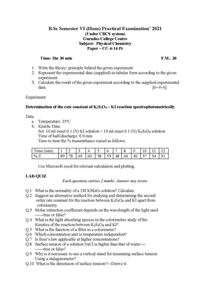 GC-2021 B.Sc. (Honours) Chemistry Semester-VI Paper-CC-14P Practical QP.pdf