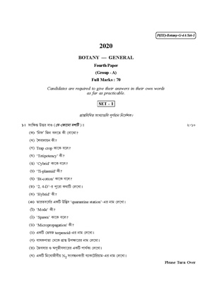 CU-2020 B.Sc. (General) Botany Part-III Paper-IV Group-A (Set-1) QP.pdf