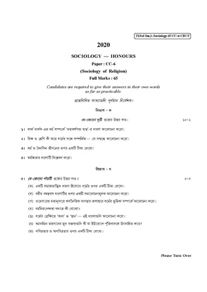 CU-2020 B.A. (Honours) Sociology Semester-III Paper-CC-6 QP.pdf