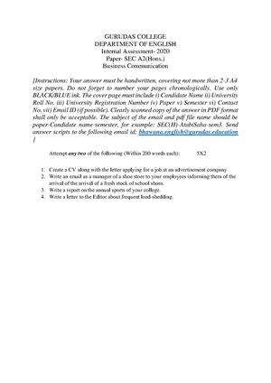 GC-2020 B.A. (Honours) English Semester-III Paper-SEC-A-2 IA QP.pdf