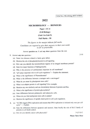 CU-2022 B.Sc. (Honours) Microbiology Semester-2 Paper-CC-4 QP.pdf