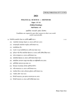CU-2021 B.A. (Honours) Political Science Semester-5 Paper-CC-12 QP.pdf