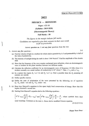 CU-2022 B.Sc. (Honours) Physics Semester-5 Paper-CC-11 QP.pdf