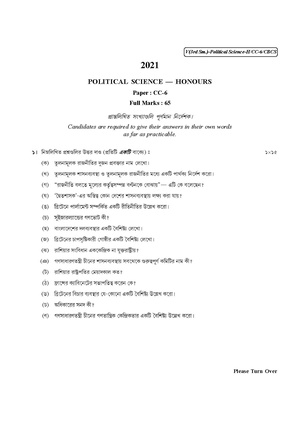 CU-2021 B.A. (Honours) Political Science Semester-3 Paper-CC-6 QP.pdf