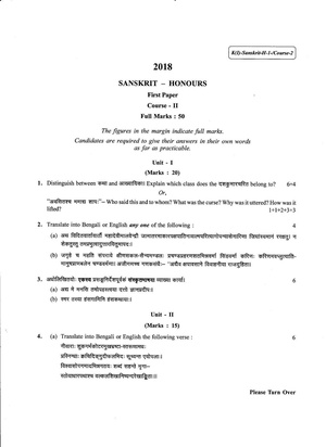 CU-2018 B.A. (Honours) Sanskrit Paper-I (Course-2) QP.pdf