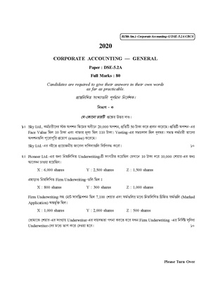CU-2020 B. Com. (General) Corporate Accounting Semester-V Paper-DSE-5.2A QP.pdf