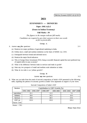 CU-2021 B.A. B.Sc. (Honours) Economics Semester-VI Paper-DSE-A-2-2 QP.pdf
