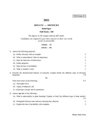 CU-2021 B.Sc. (Honours) Botany Part-III Paper-VI QP.pdf