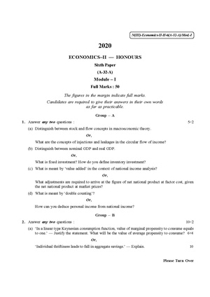 CU-2020 B. Com. (Honours) Economics-II Part-III Paper-VI QP.pdf