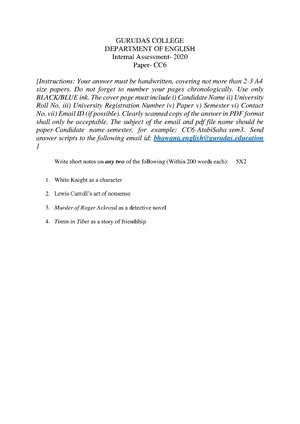 GC-2020 B.A. (Honours) English Semester-III Paper-CC-6 IA QP.pdf