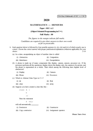 CU-2020 B.A. B.Sc. (Honours) Mathematics Semester-III Paper-SEC-A-2 QP.pdf