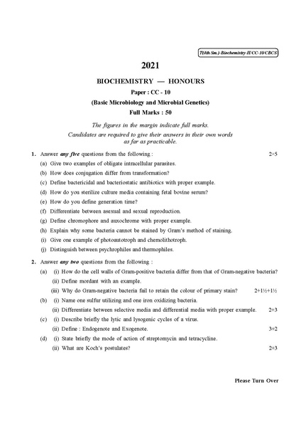 File:CU-2021 B.Sc. (Honours) Biochemistry Semester-IV Paper-CC-10 QP.pdf