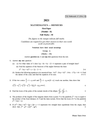 CU-2021 B.Sc. (Honours) Mathematics Part-I Paper-IB QP.pdf