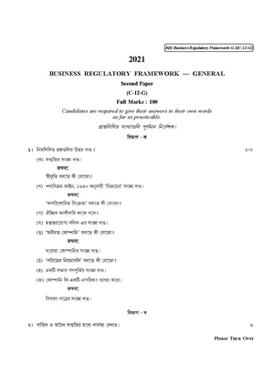 CU-2021 B. Com. (General) Business Regulatory Framework Part-I Paper-C-12G QP.pdf